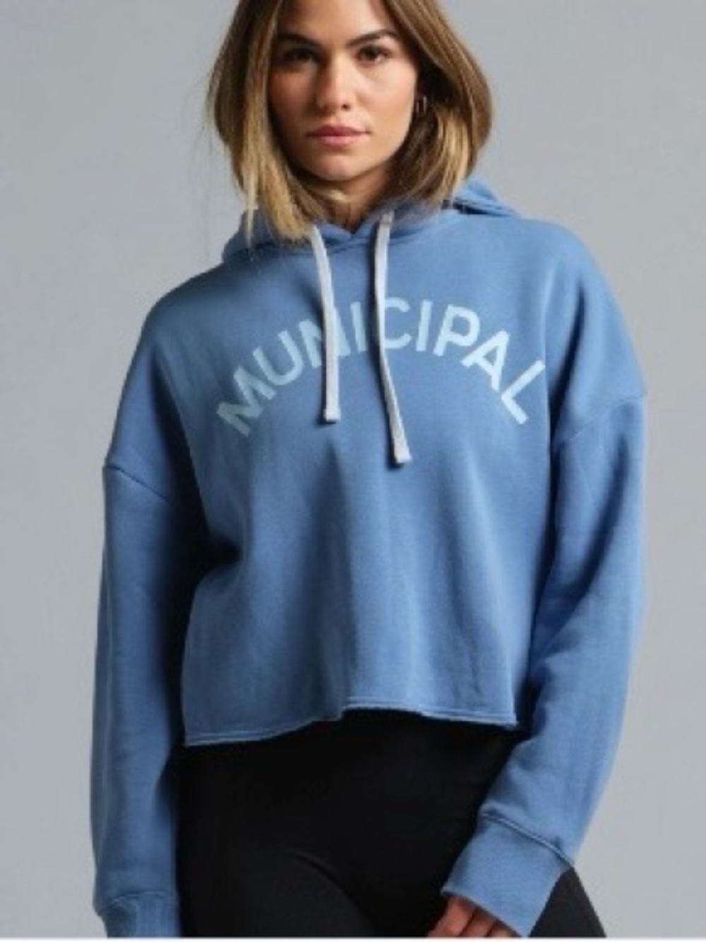 Women's Municipal Blue Cropped Hoodie